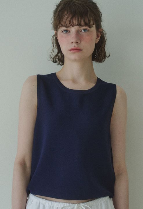 Summer silky basic sleeveless knit