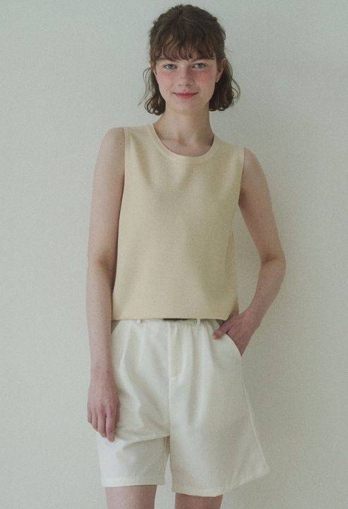 Summer silky basic sleeveless knit