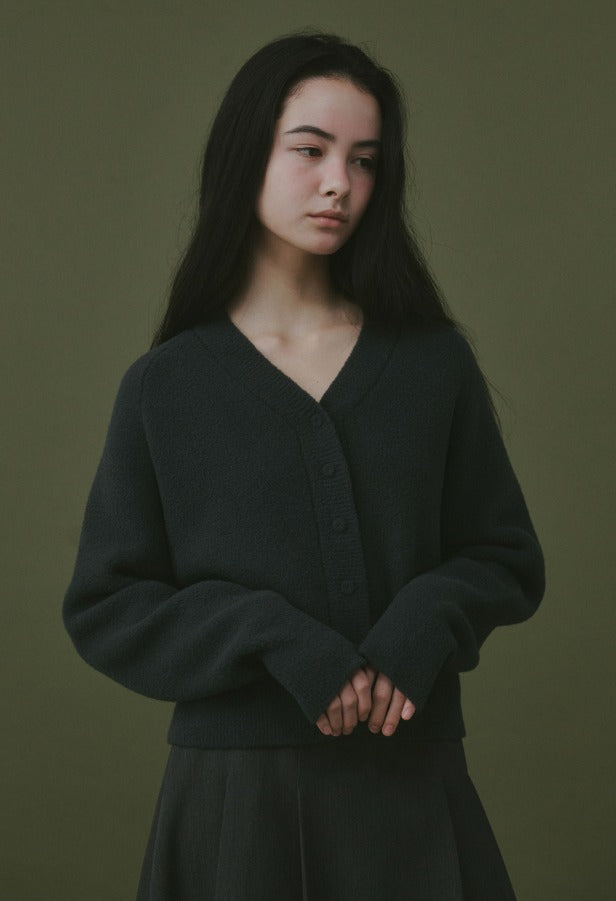 Cloud Buckle V-Neck Cardigan