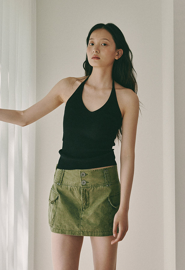 Sunny Halterneck Knit Sleeveless Top