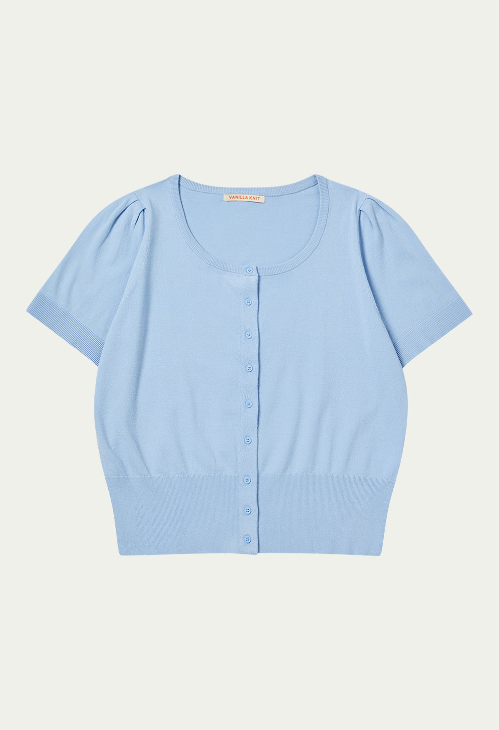 July puff half sleeve knit cardigan