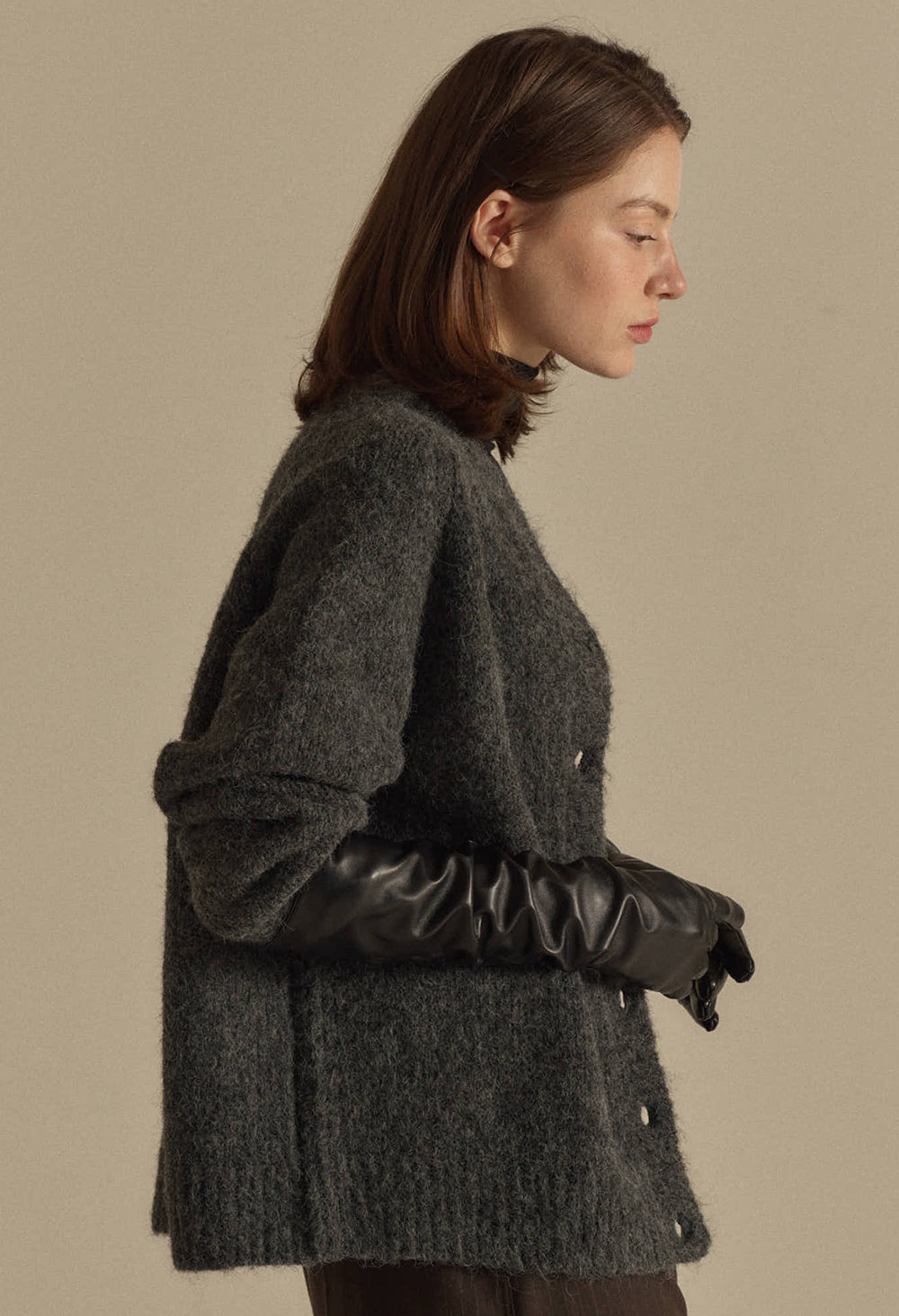 Foggy wool overfit cardigan