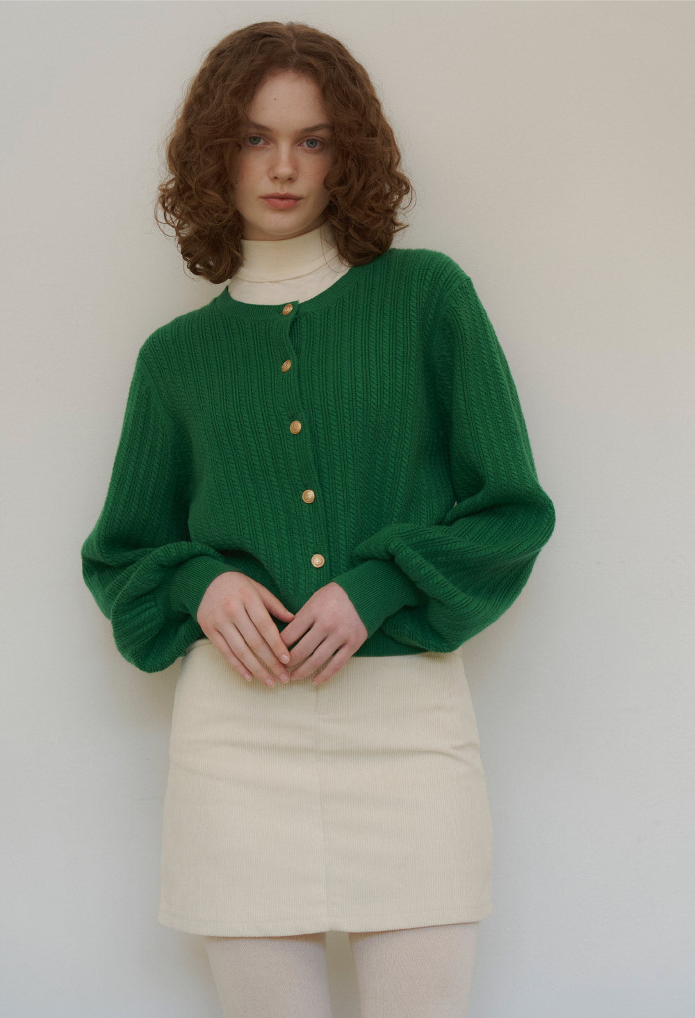 Chris gold button cashmere knit cardigan