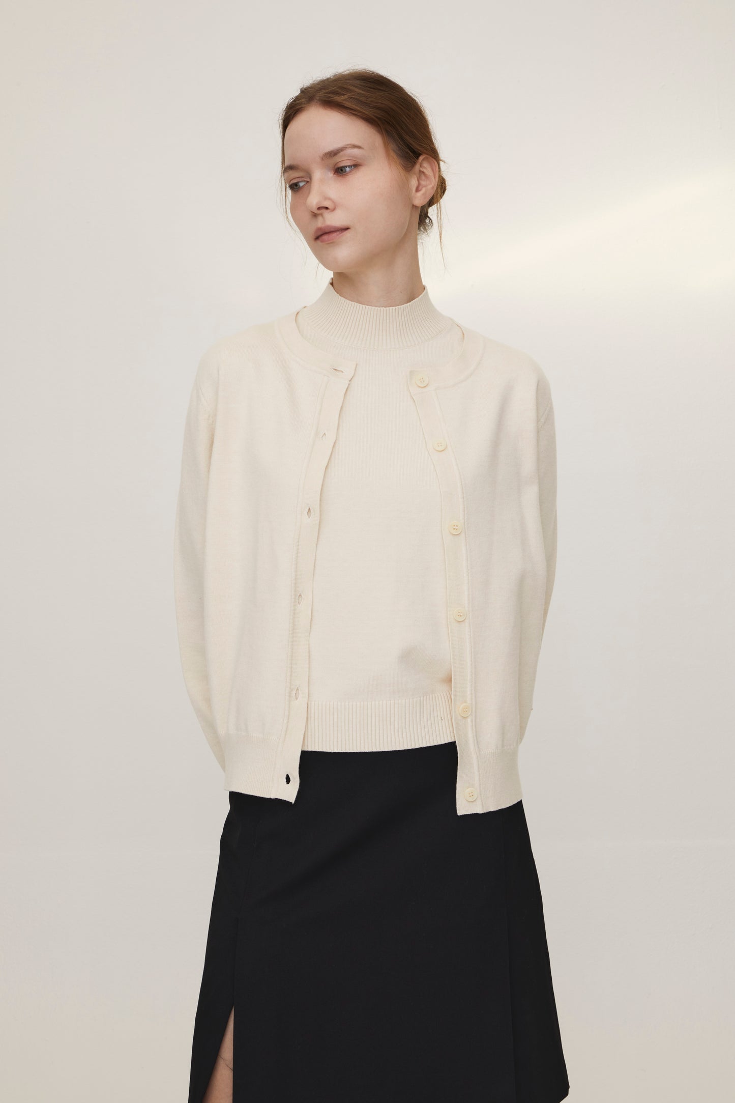 Basic cashmere-blend cardigan