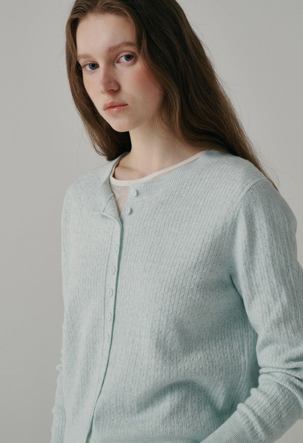 Airy Cable Round Cardigan