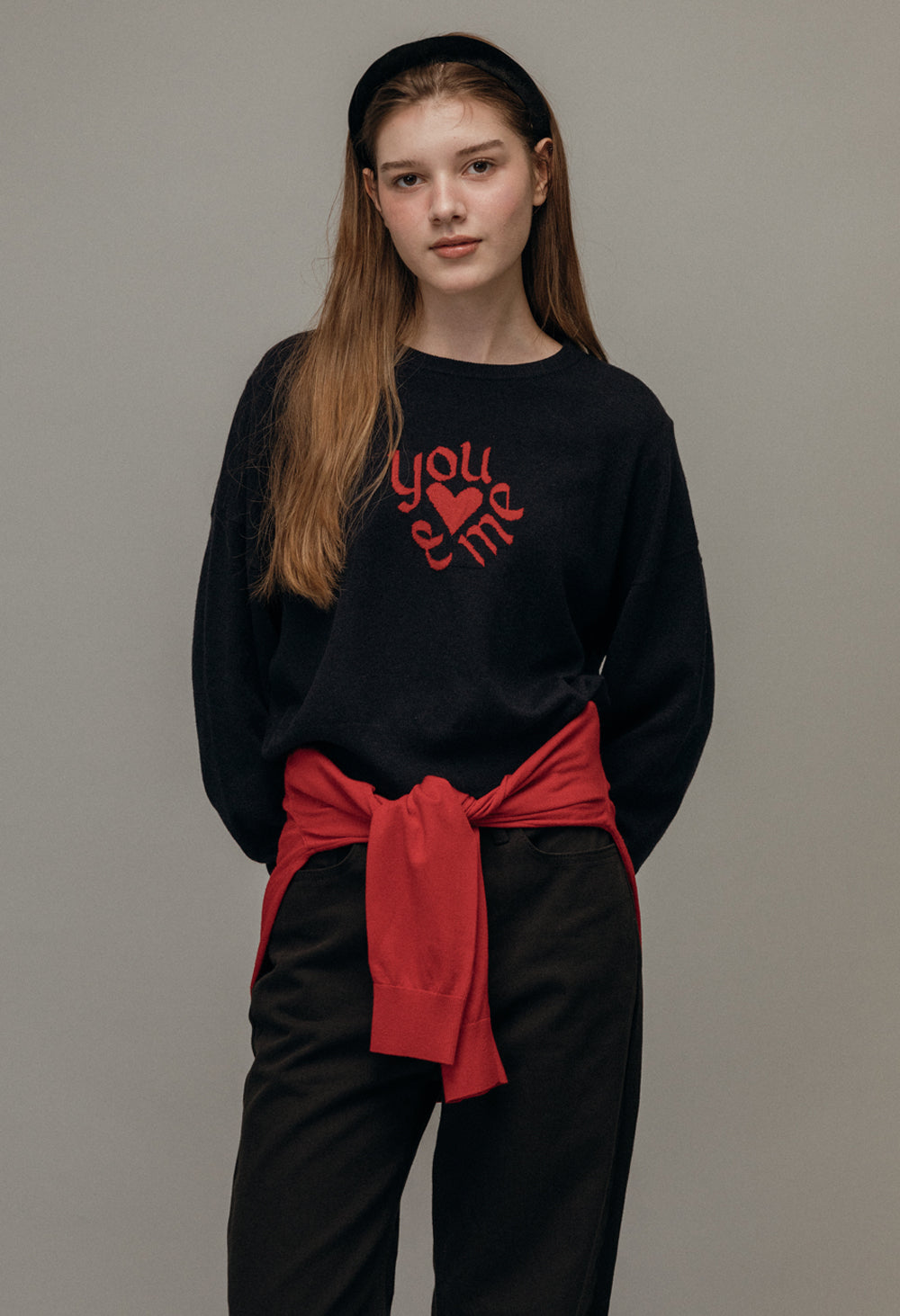 You and me overfit pullover knit