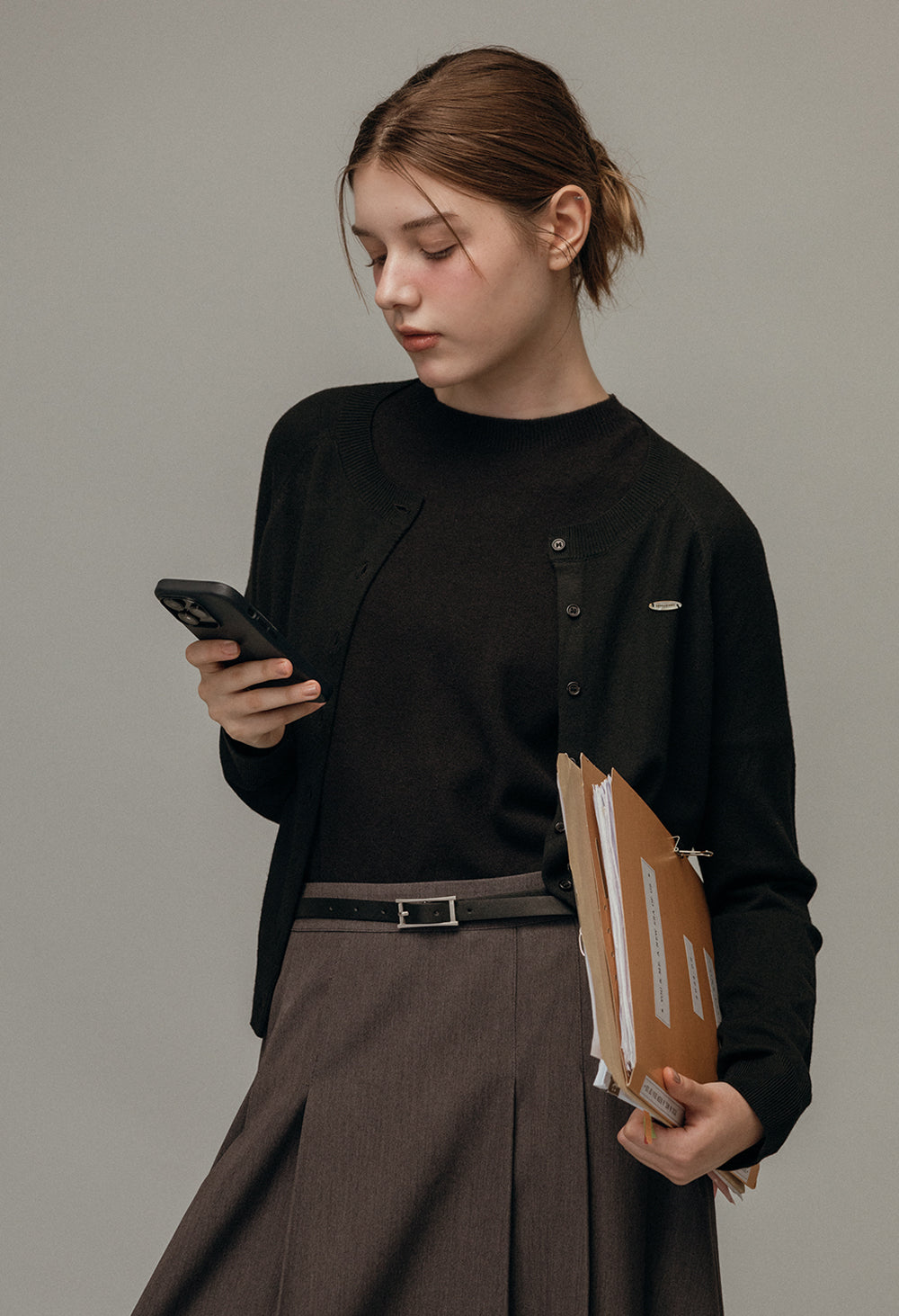Editor basic wool knit cardigan