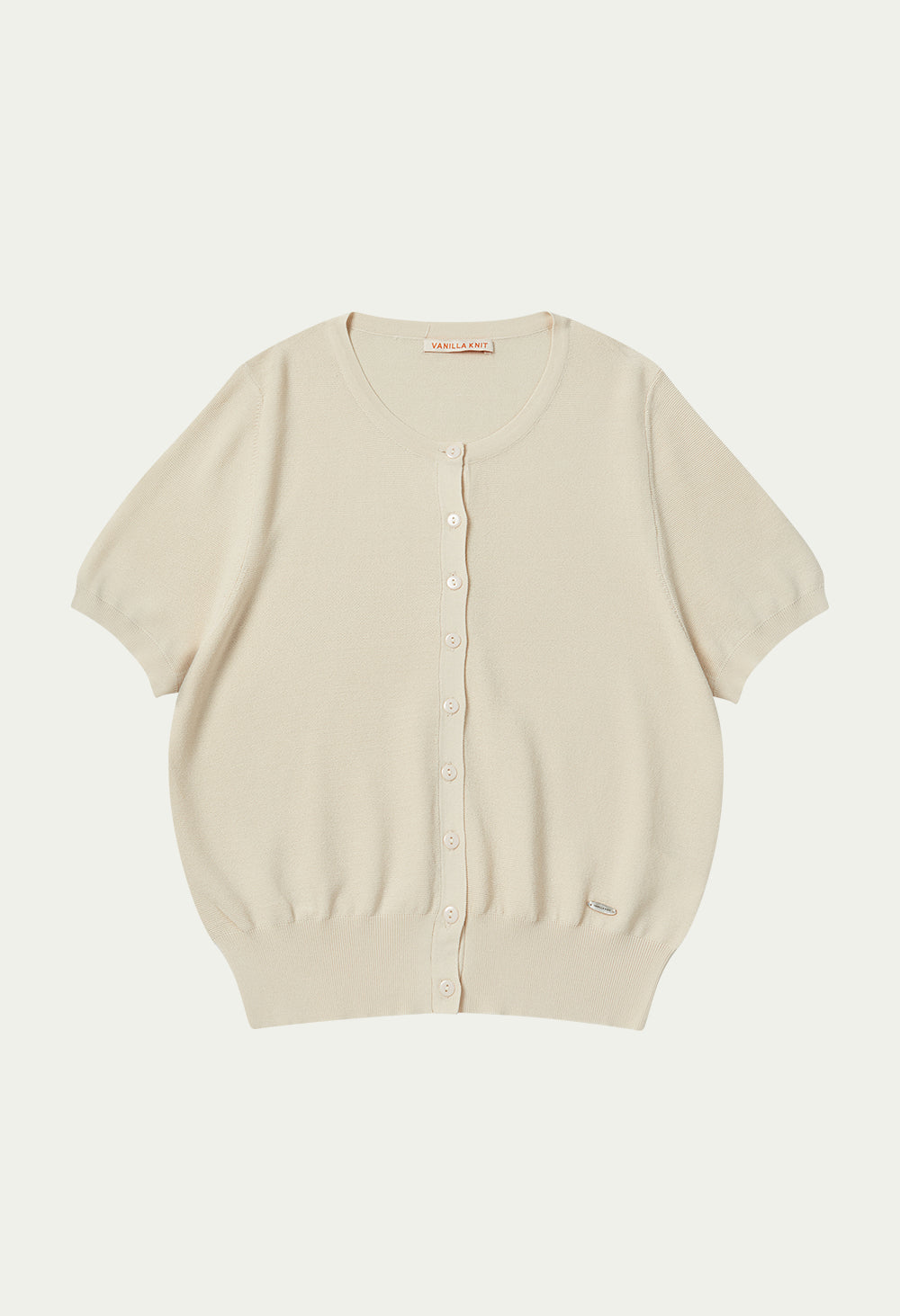 Summer silky basic half sleeve knit cardigan