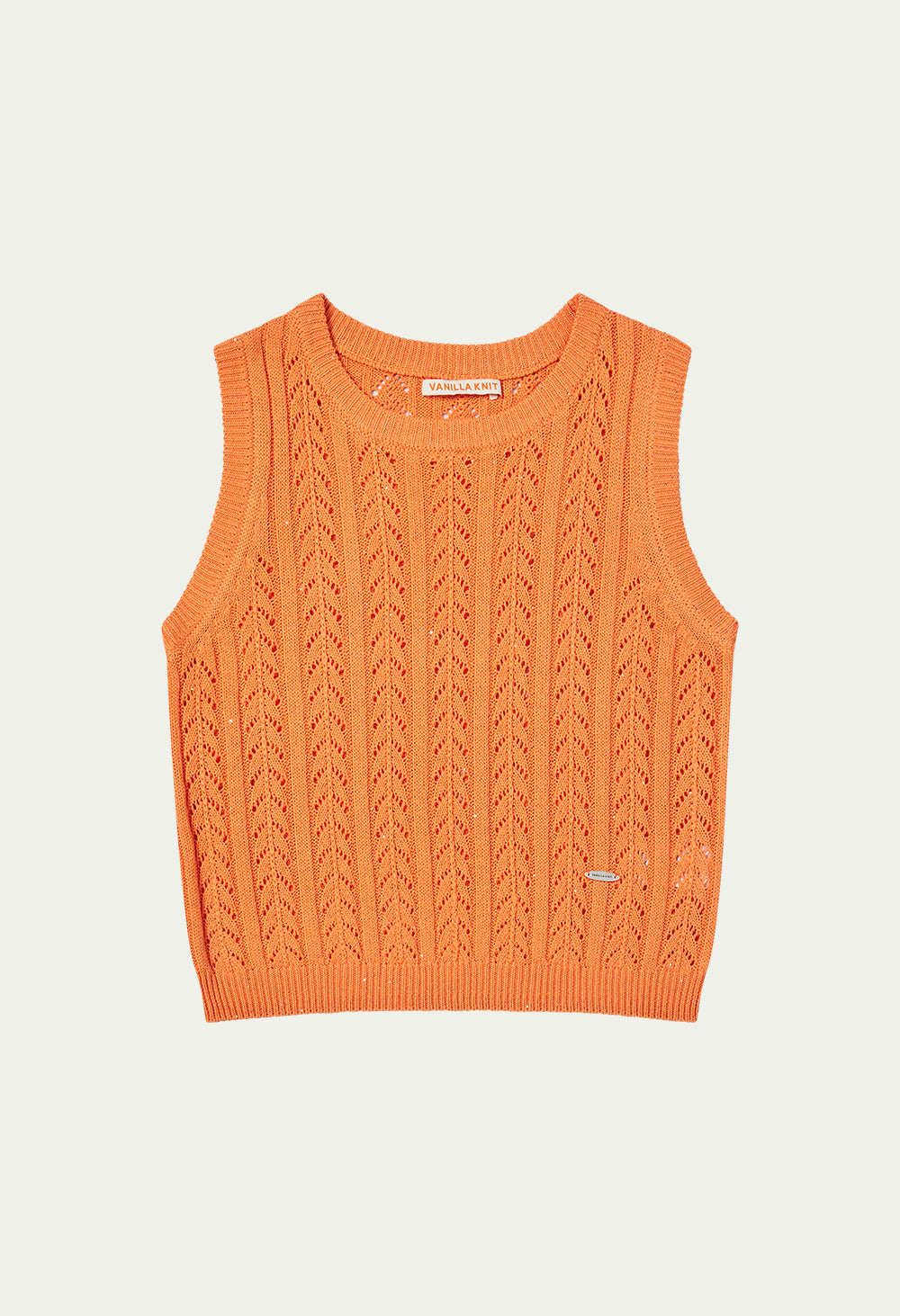 Tropical cable sleeveless knit