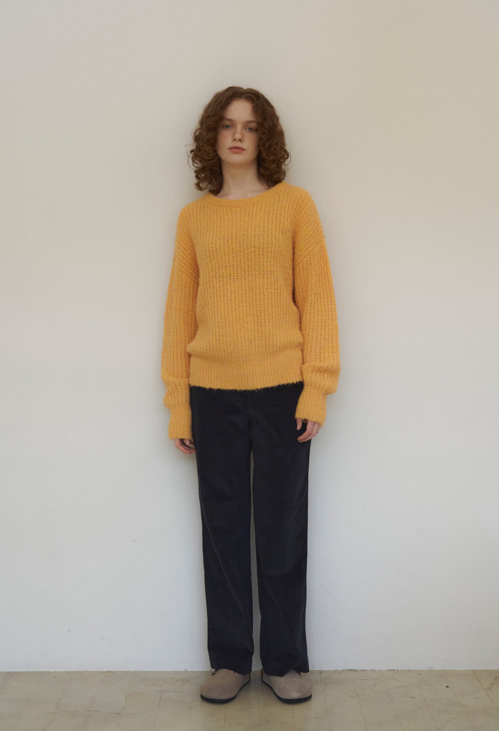 Touched loose fit wool knit