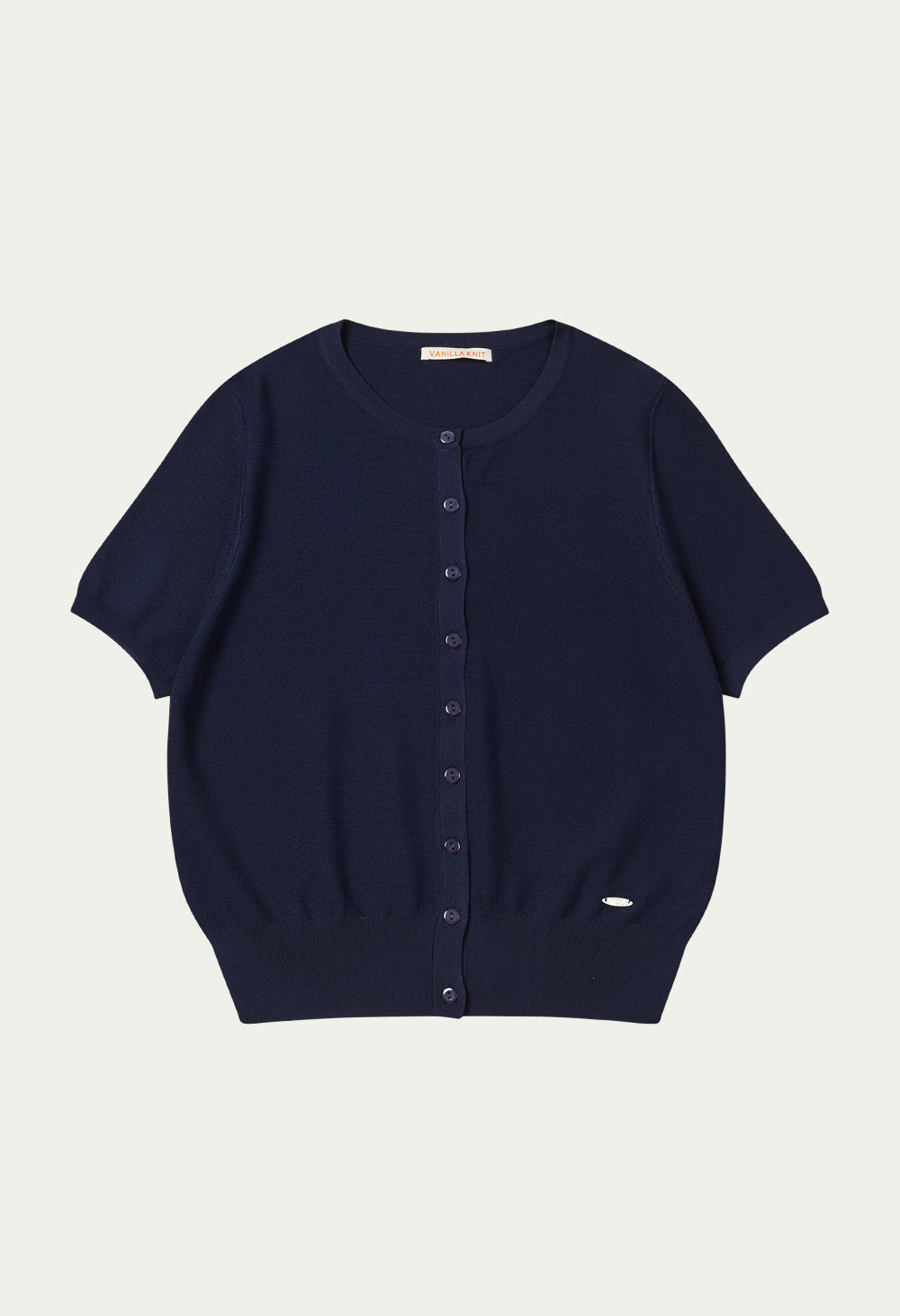 Summer silky basic half sleeve knit cardigan