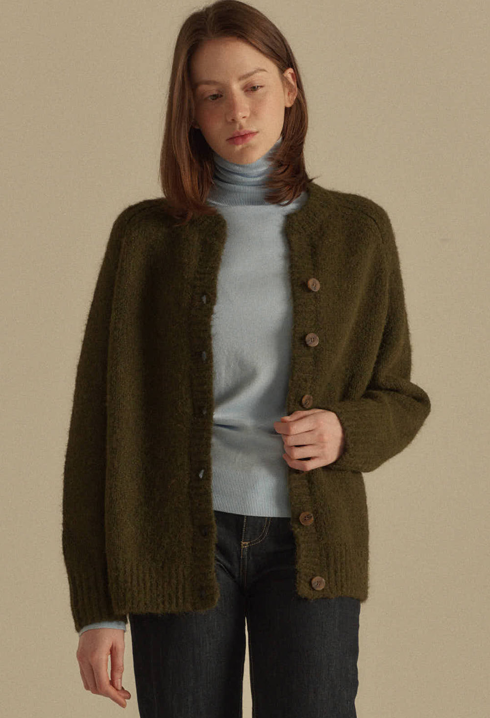 Foggy wool overfit cardigan
