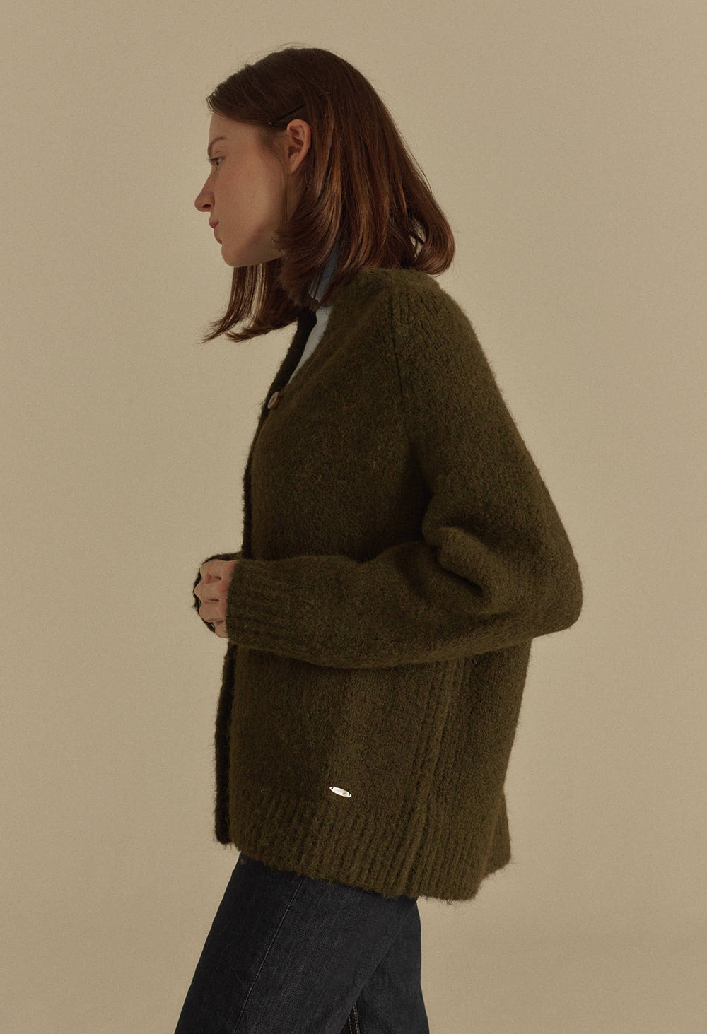Foggy wool overfit cardigan