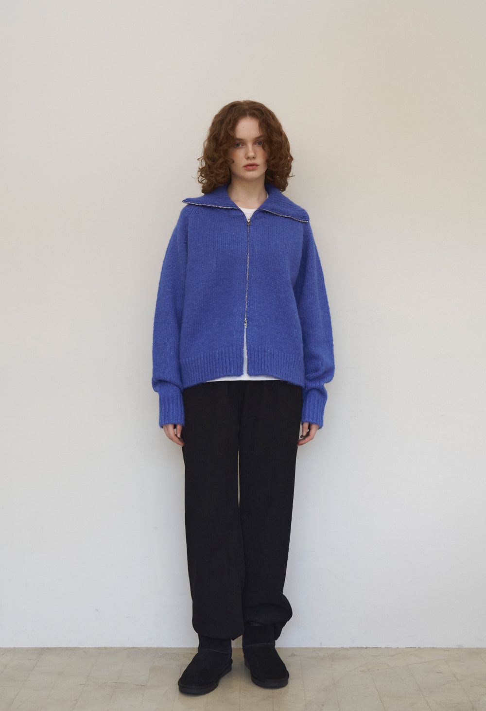 Cozy two way zip-up cardigan