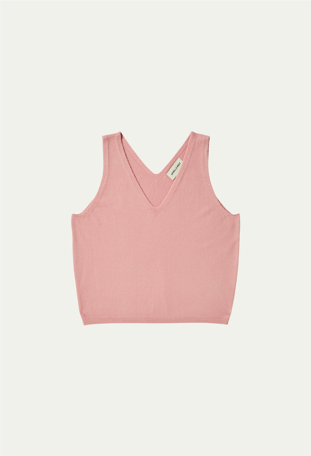 Pearl button v-neck cashmere knit sleeveless