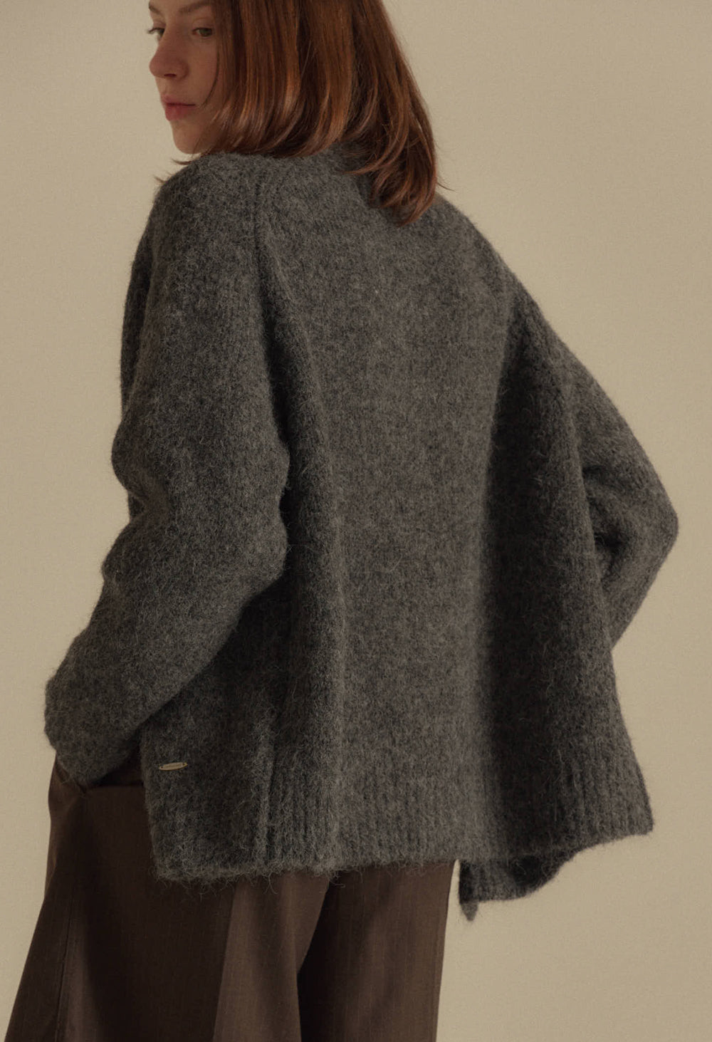 Foggy wool overfit cardigan