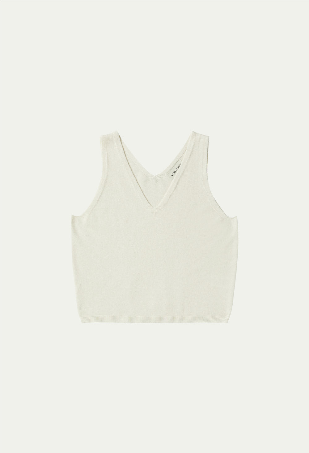 Pearl button v-neck cashmere knit sleeveless