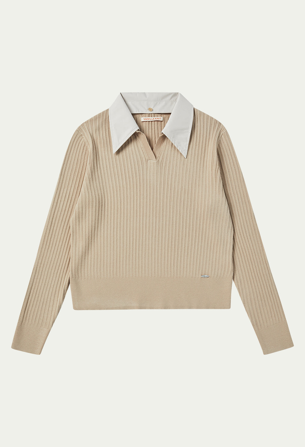 Shirts collar v-neck knit