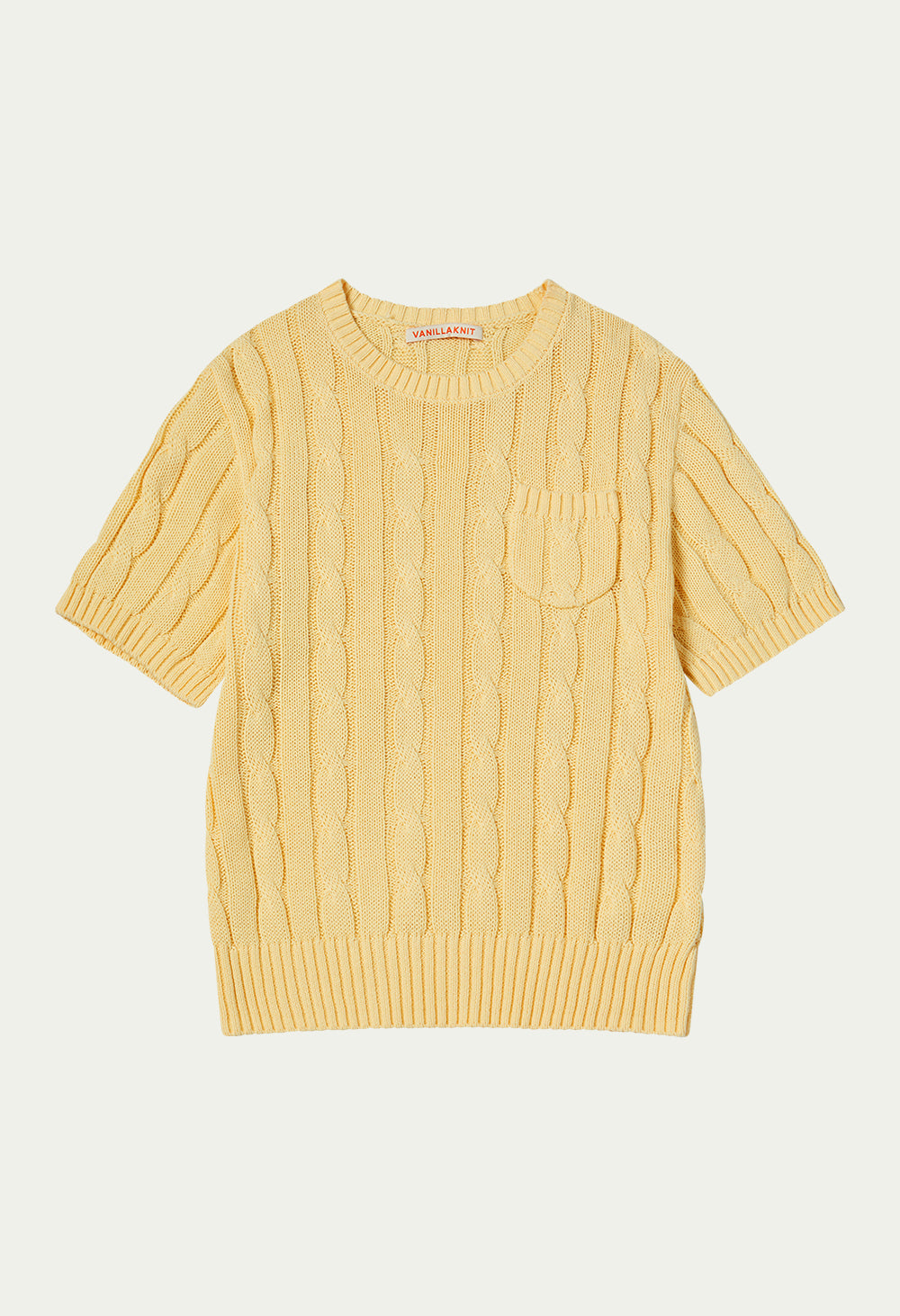 Chilling cable pocket cotton sleeve knit