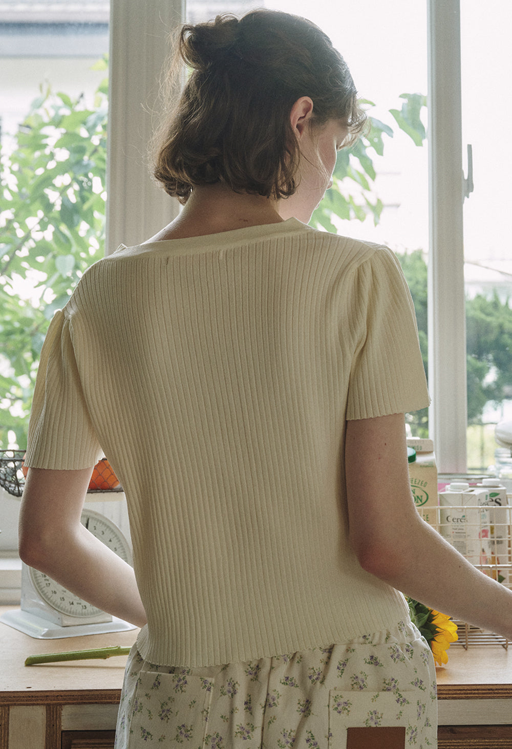 Sherbet silk knit iced sleeve knit
