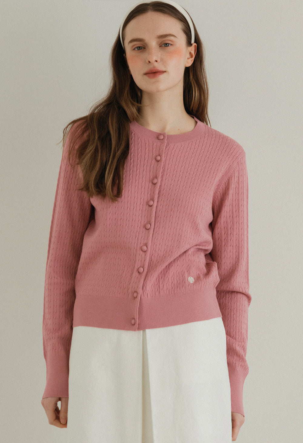 Glow cable knit cardigan
