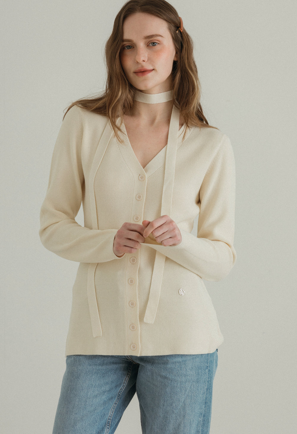 Hug scarf knit cardigan
