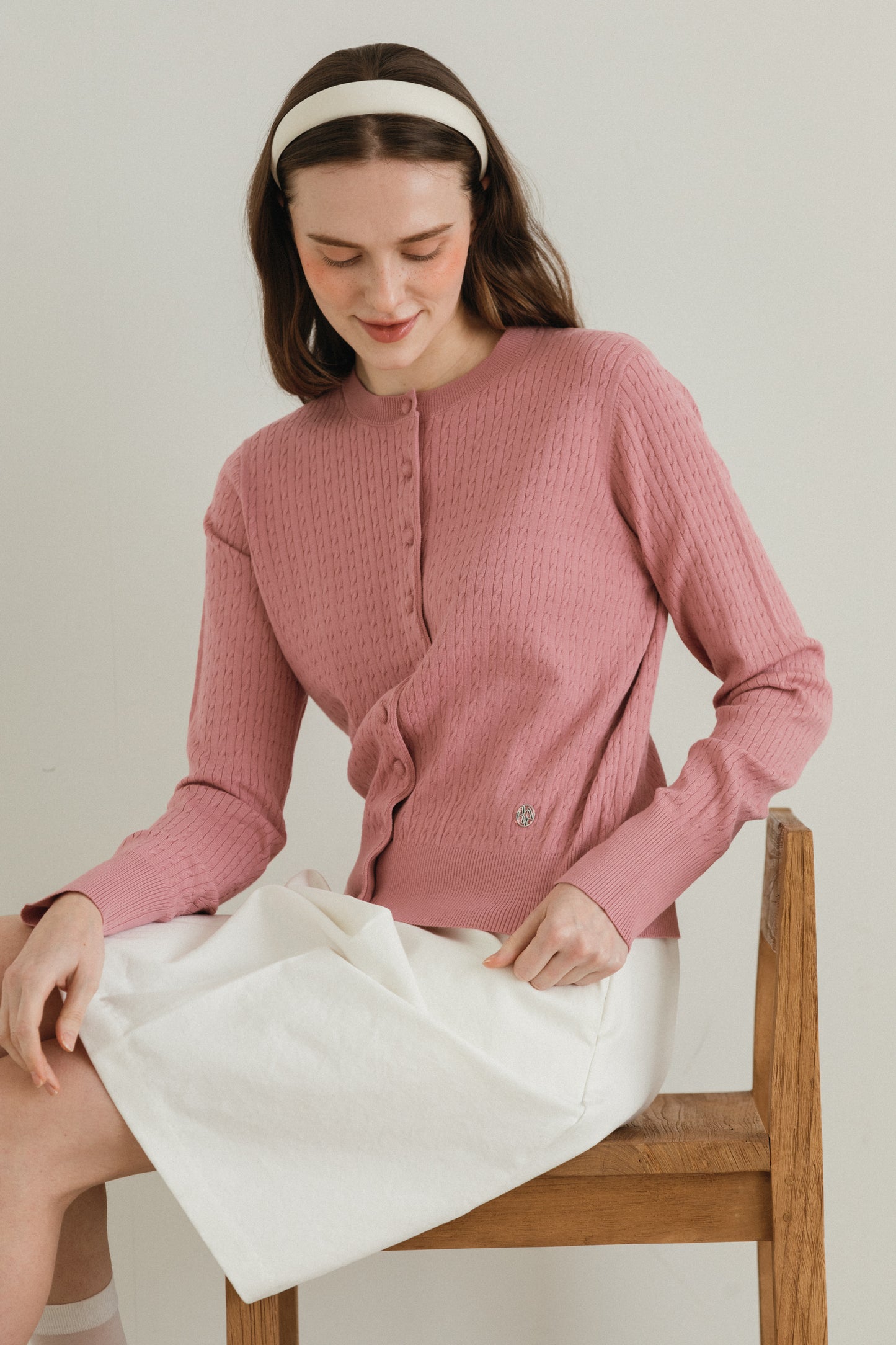 Glow cable knit cardigan