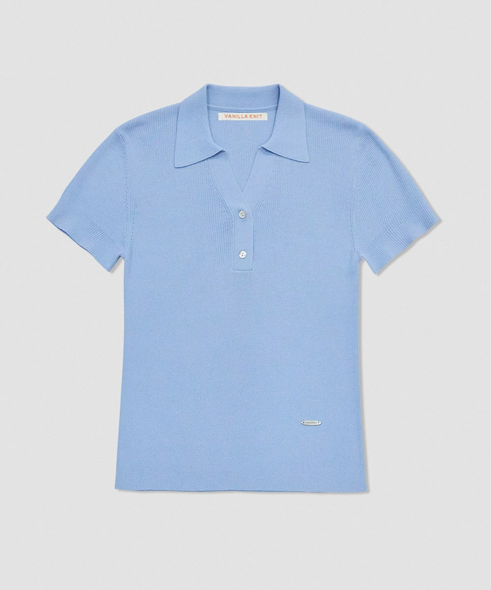 Betty collar short sleeve ice knit