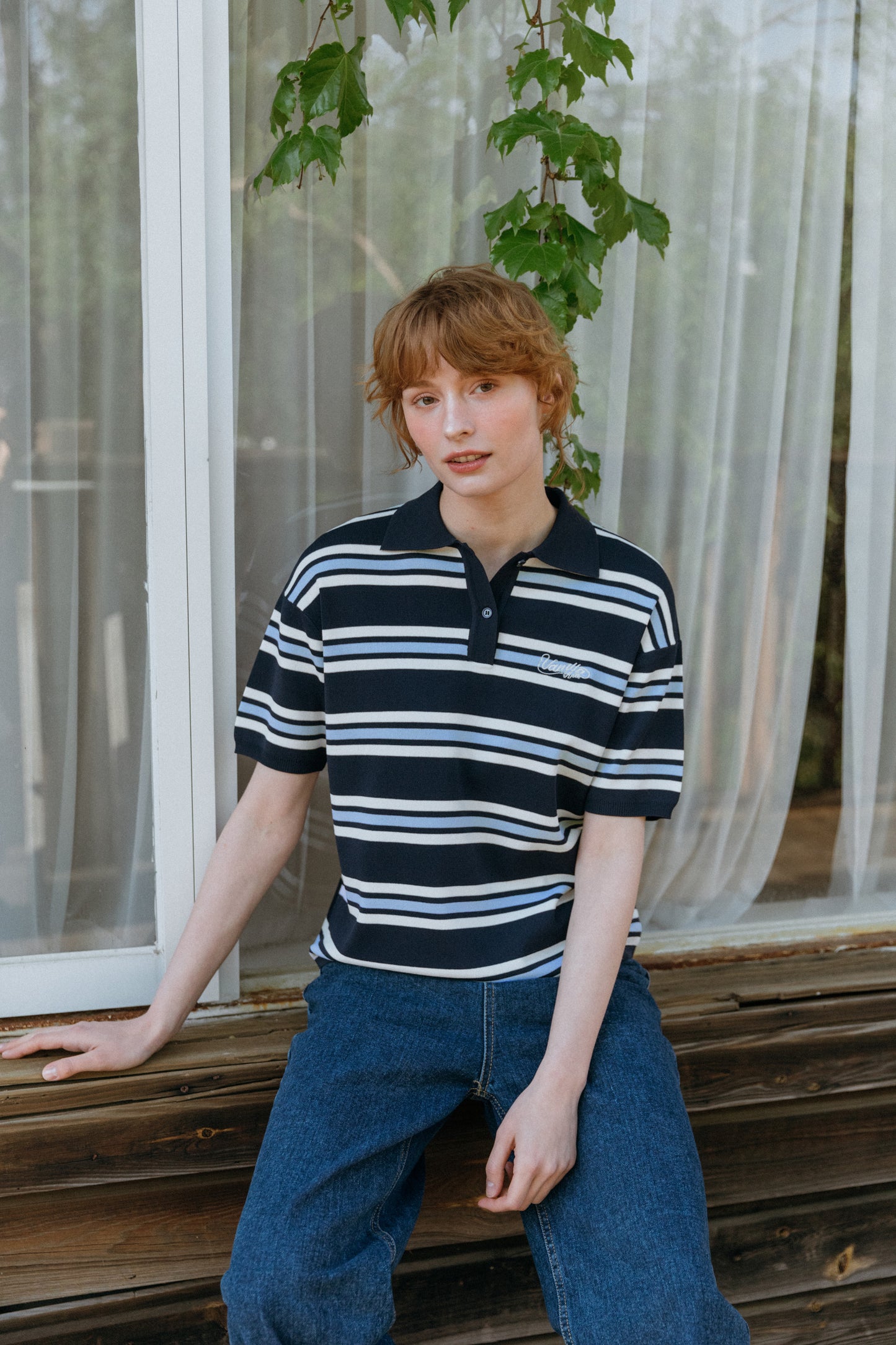 Loose Fit Retro Stripe Ice Knit