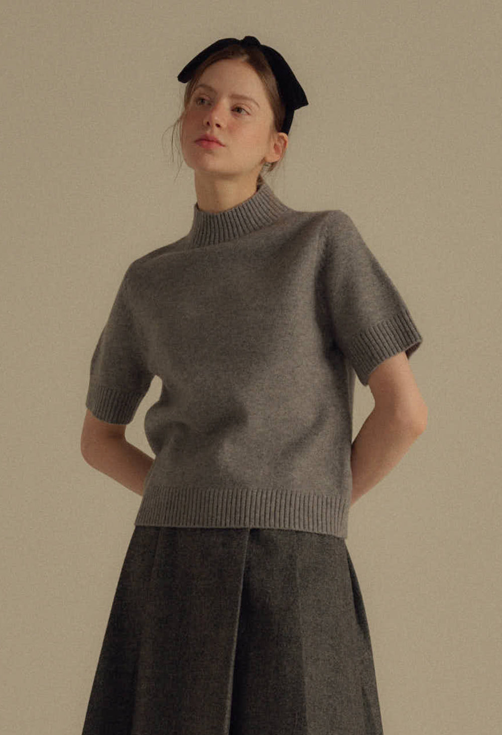 Vanilla basic wool half sleeve knit (WINTER)