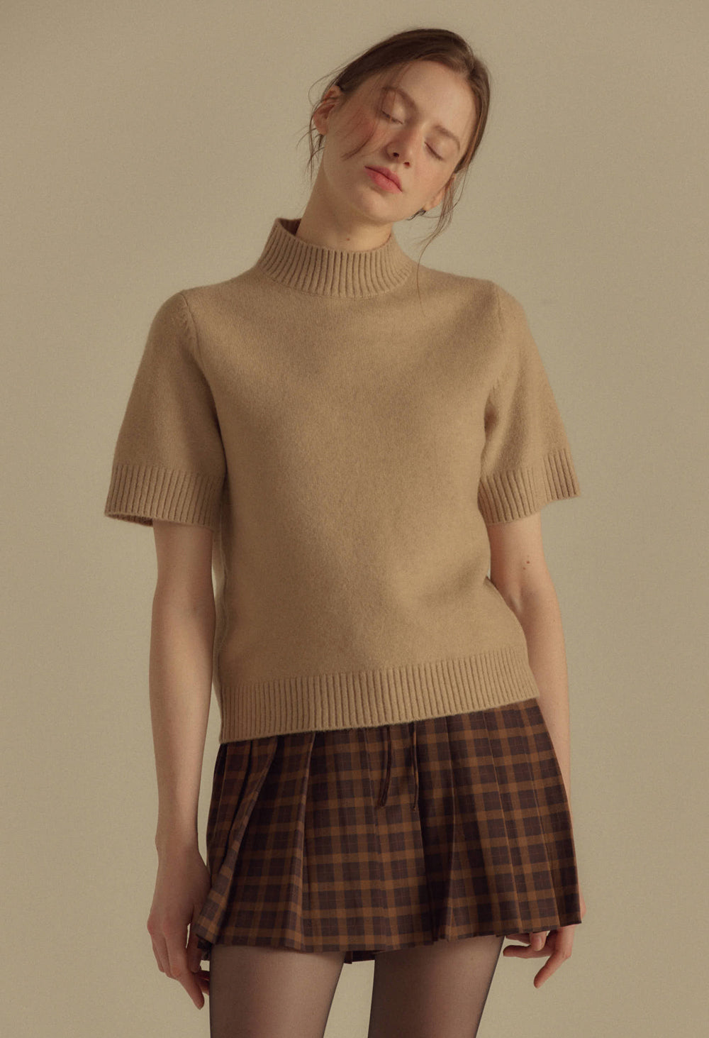 Vanilla basic wool half sleeve knit (WINTER)