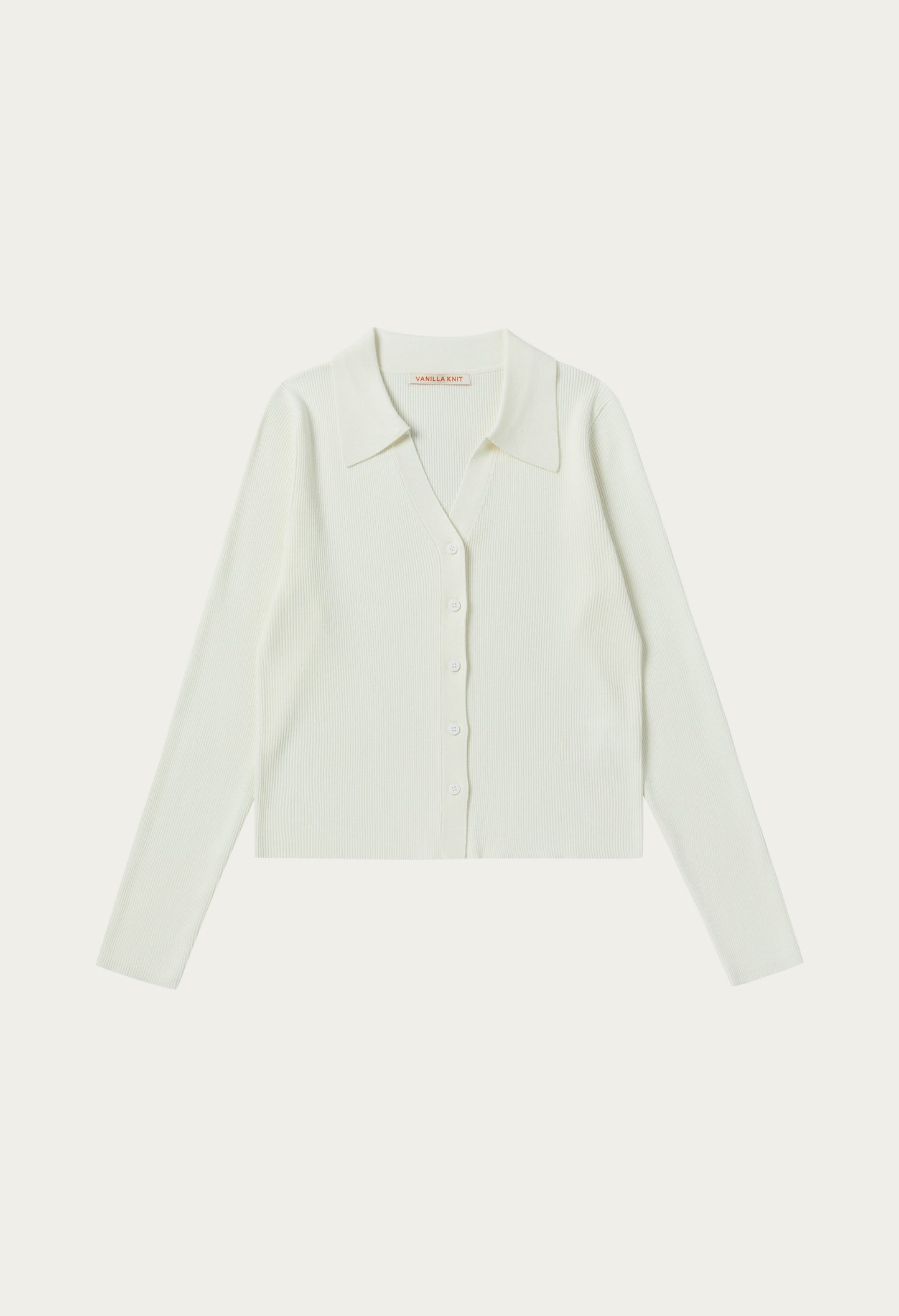 Slim ribbed collar cardigan