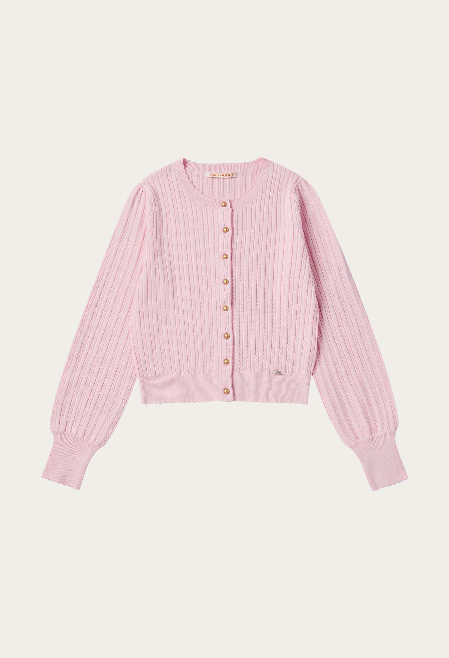 Moon gold button cable knit cardigan