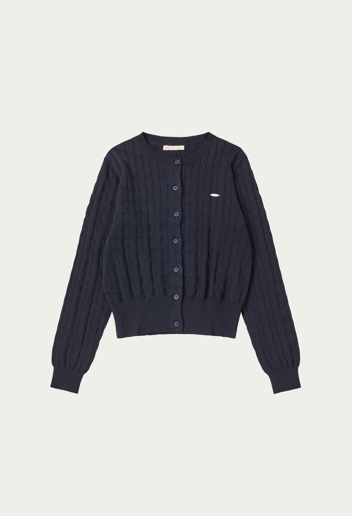 Classic cable cotton knit cardigan