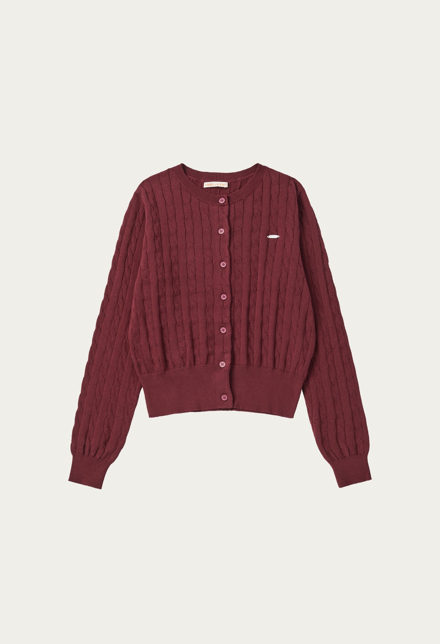 Classic cable cotton knit cardigan