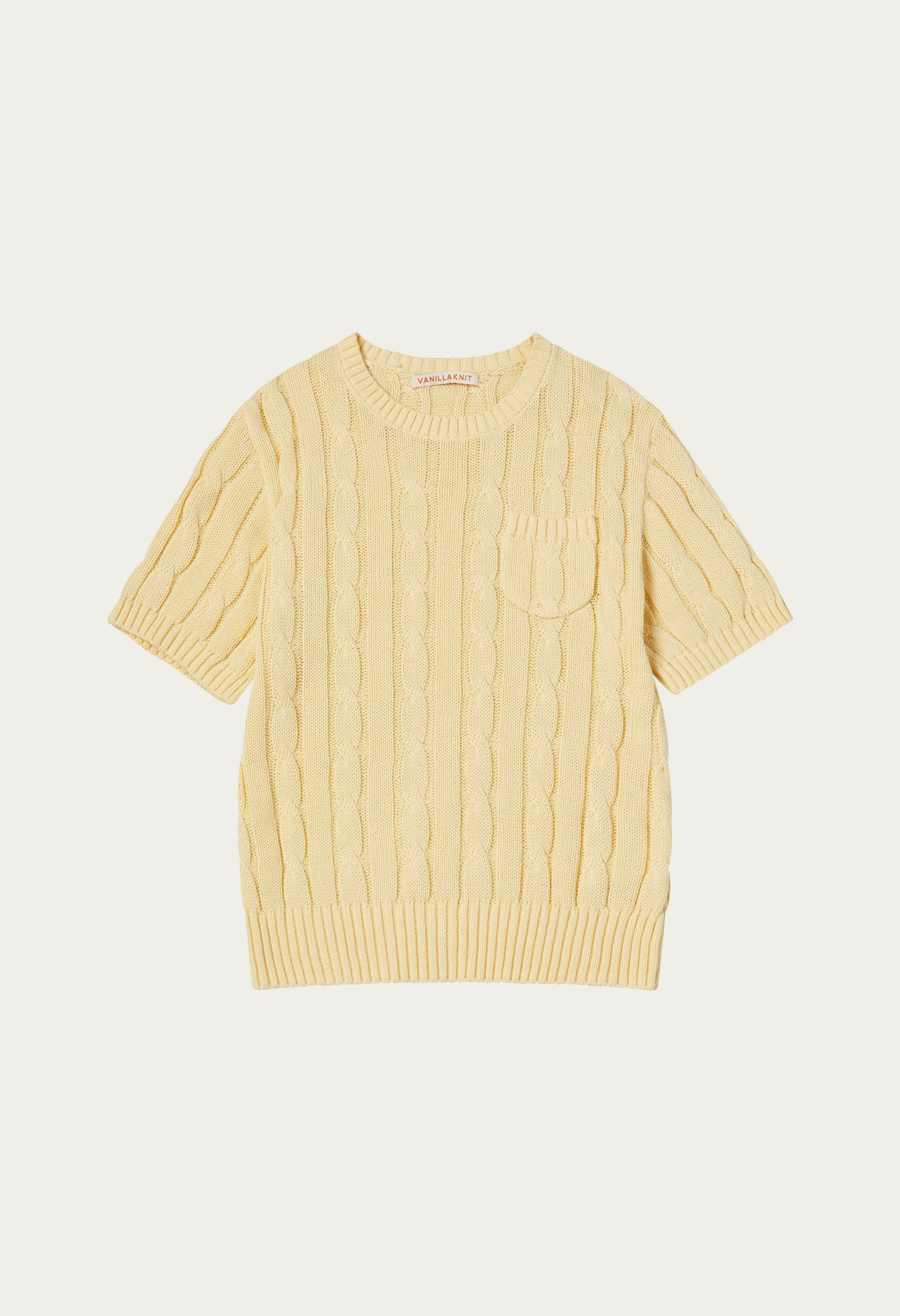 Chilling cable pocket cotton sleeve knit
