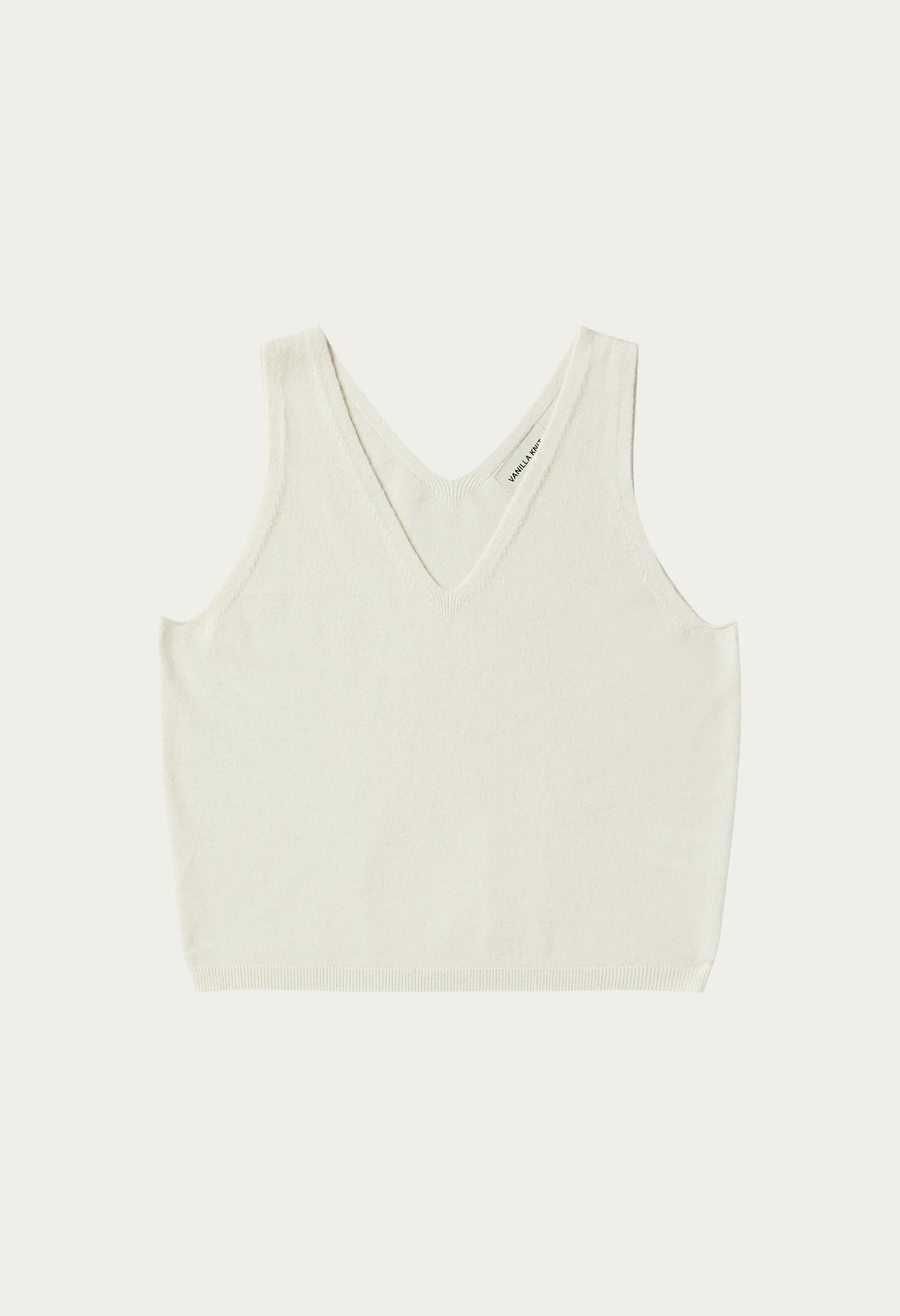 V-neck cashmere sleeveless knit top