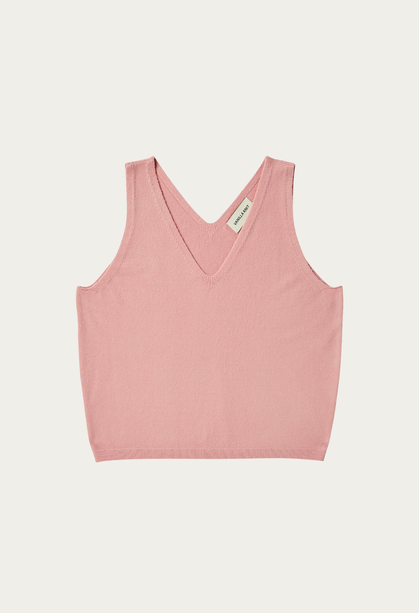 V-neck cashmere sleeveless knit top