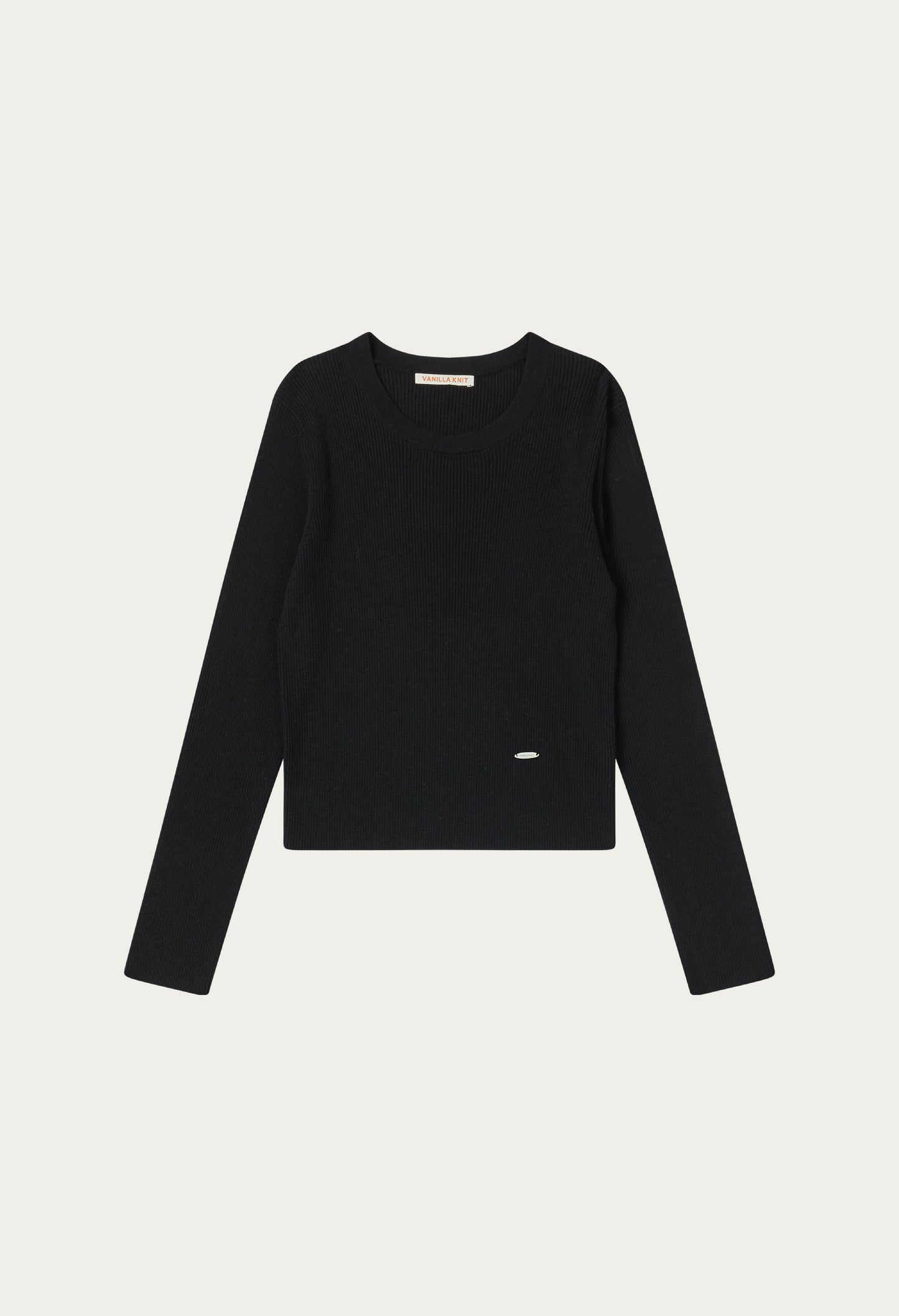 Ordinary slim u-neck knit