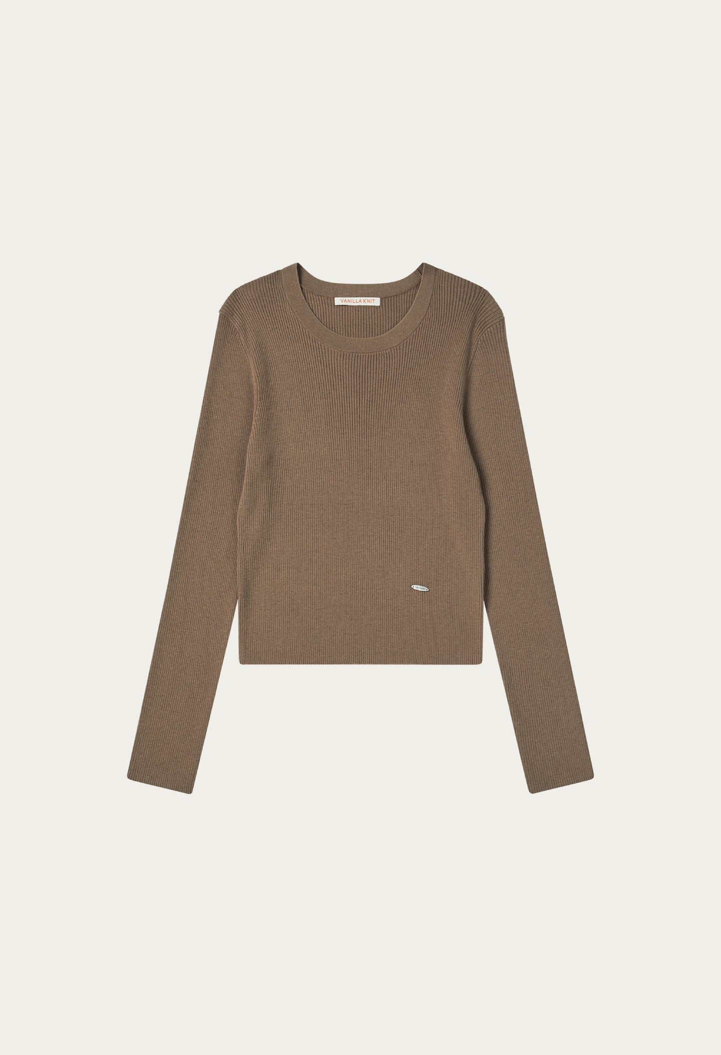 Ordinary slim u-neck knit