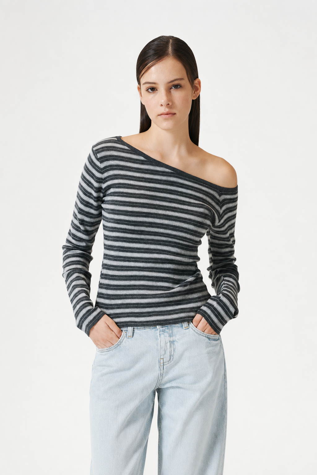Day Asymmetrical Striped Knit