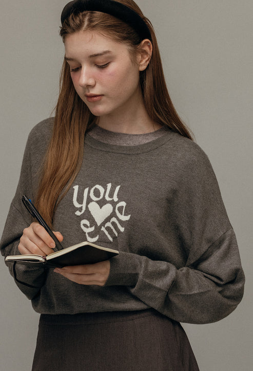 [Same-Day Shipping] You and me overfit pullover knit