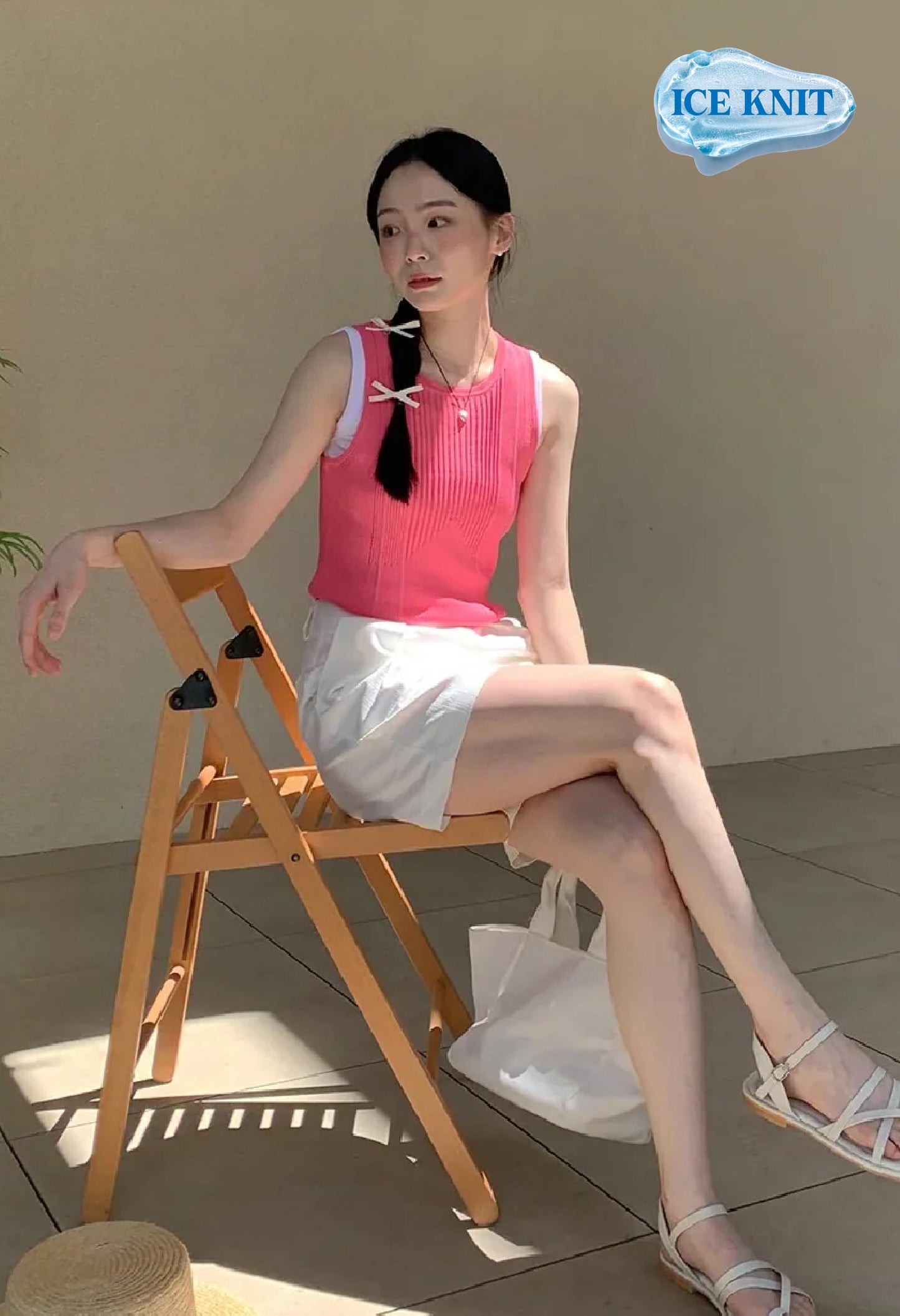 Sunkist knit iced sleeveless knit