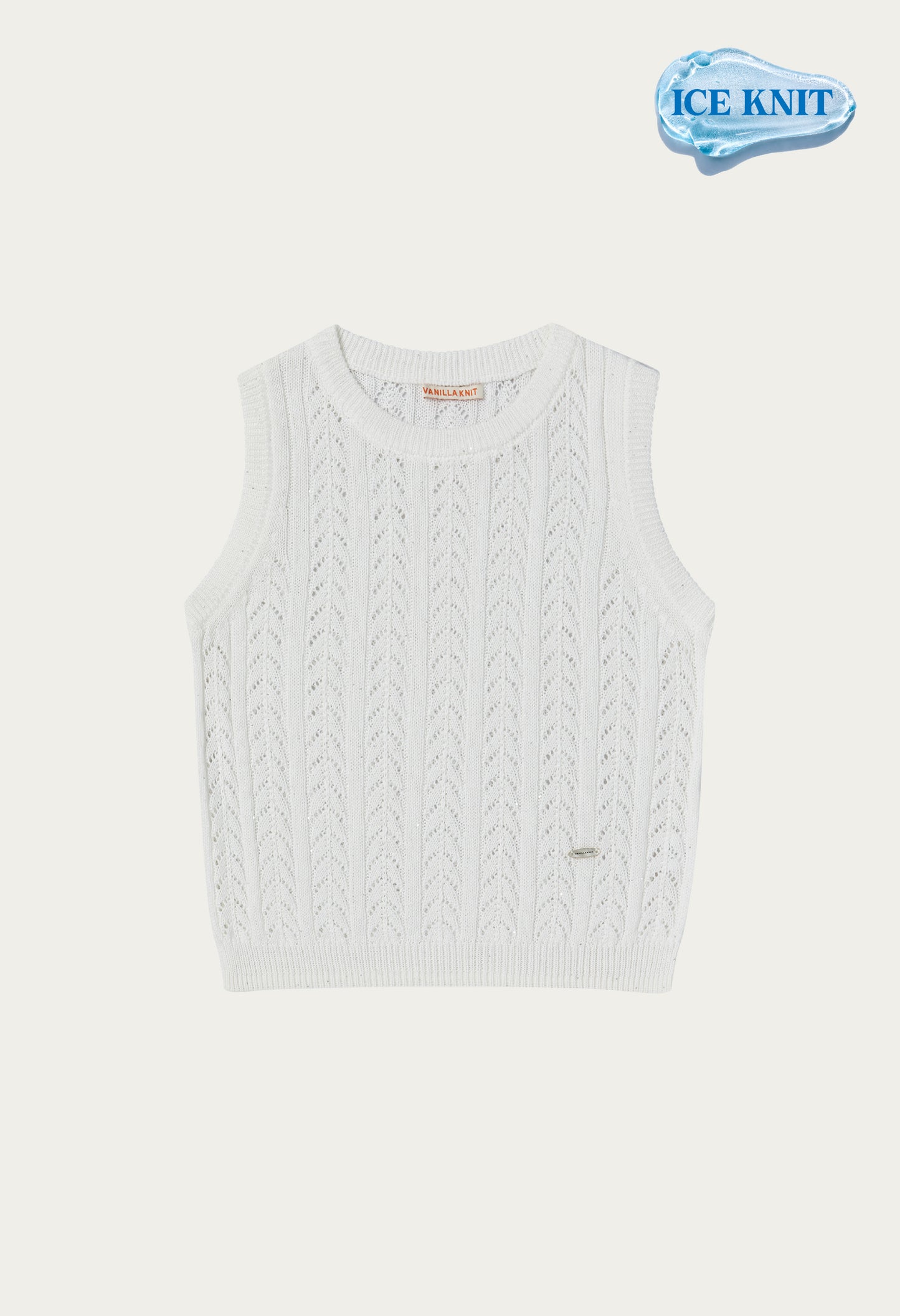 Tropical cable sleeveless knit