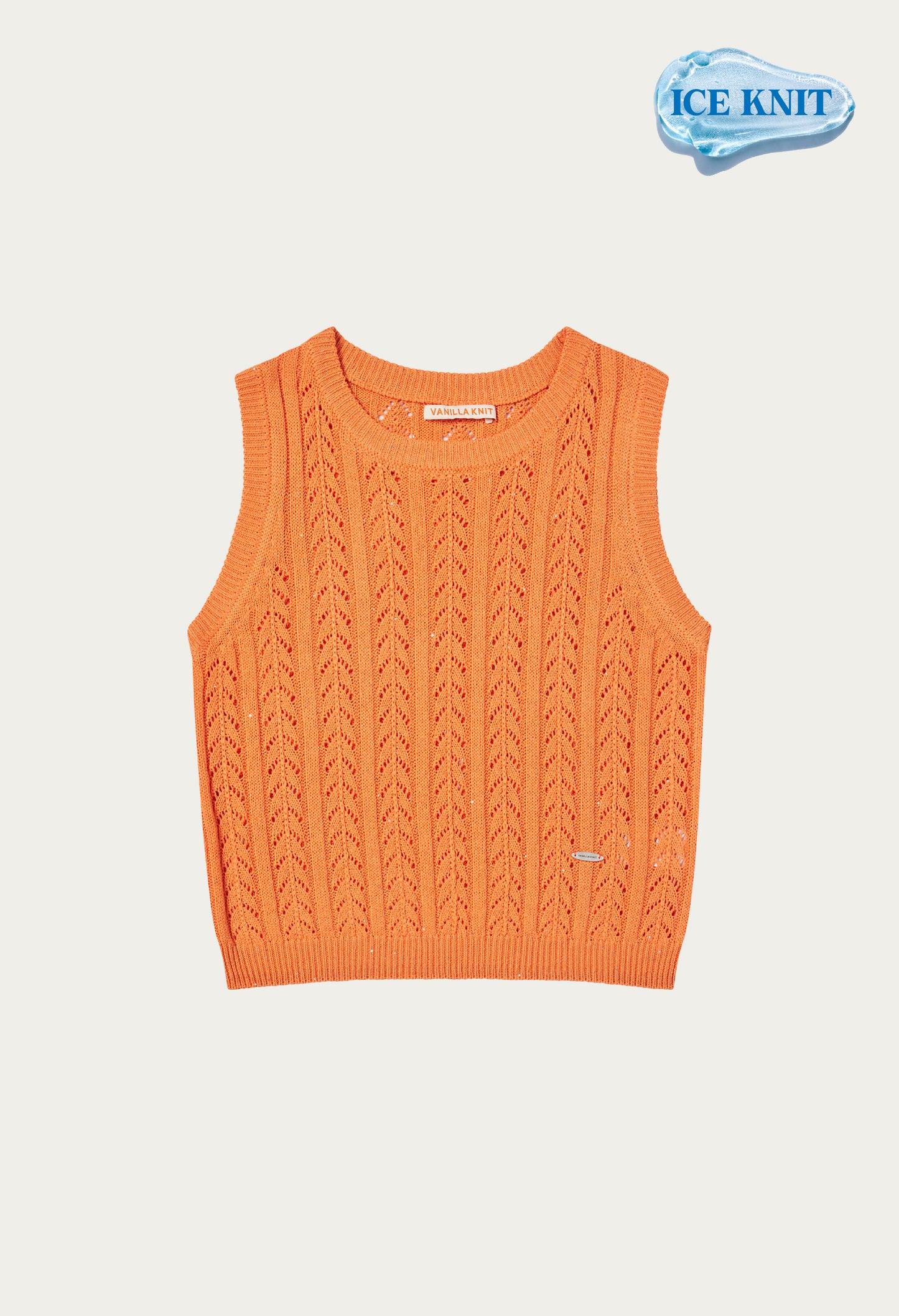 Tropical cable sleeveless knit