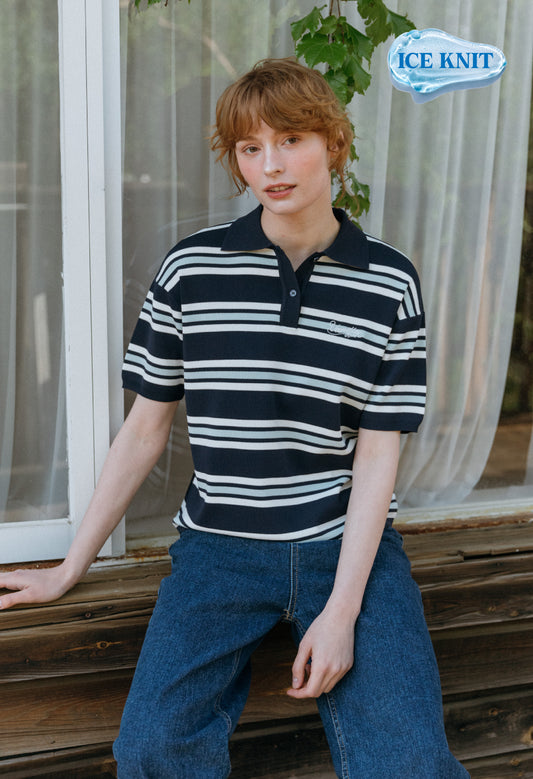 Loose Fit Retro Stripe Ice Knit