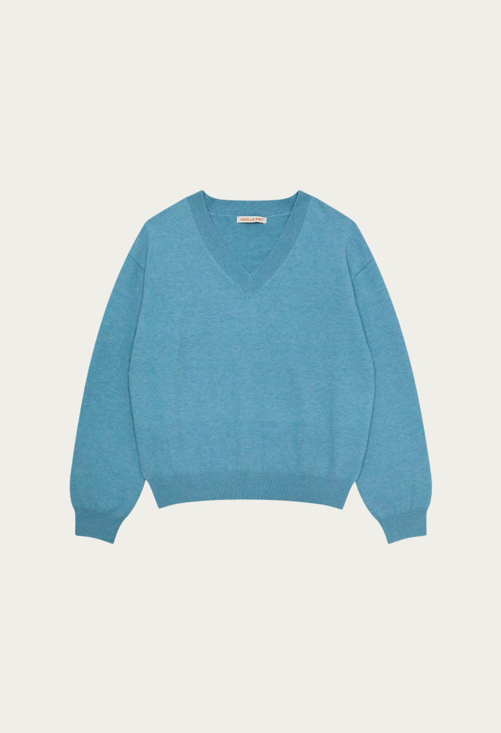 Blooming loose-fit V-neck knit