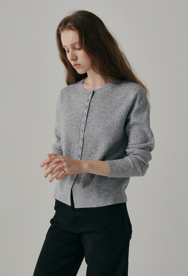 Airy Cable Round Cardigan