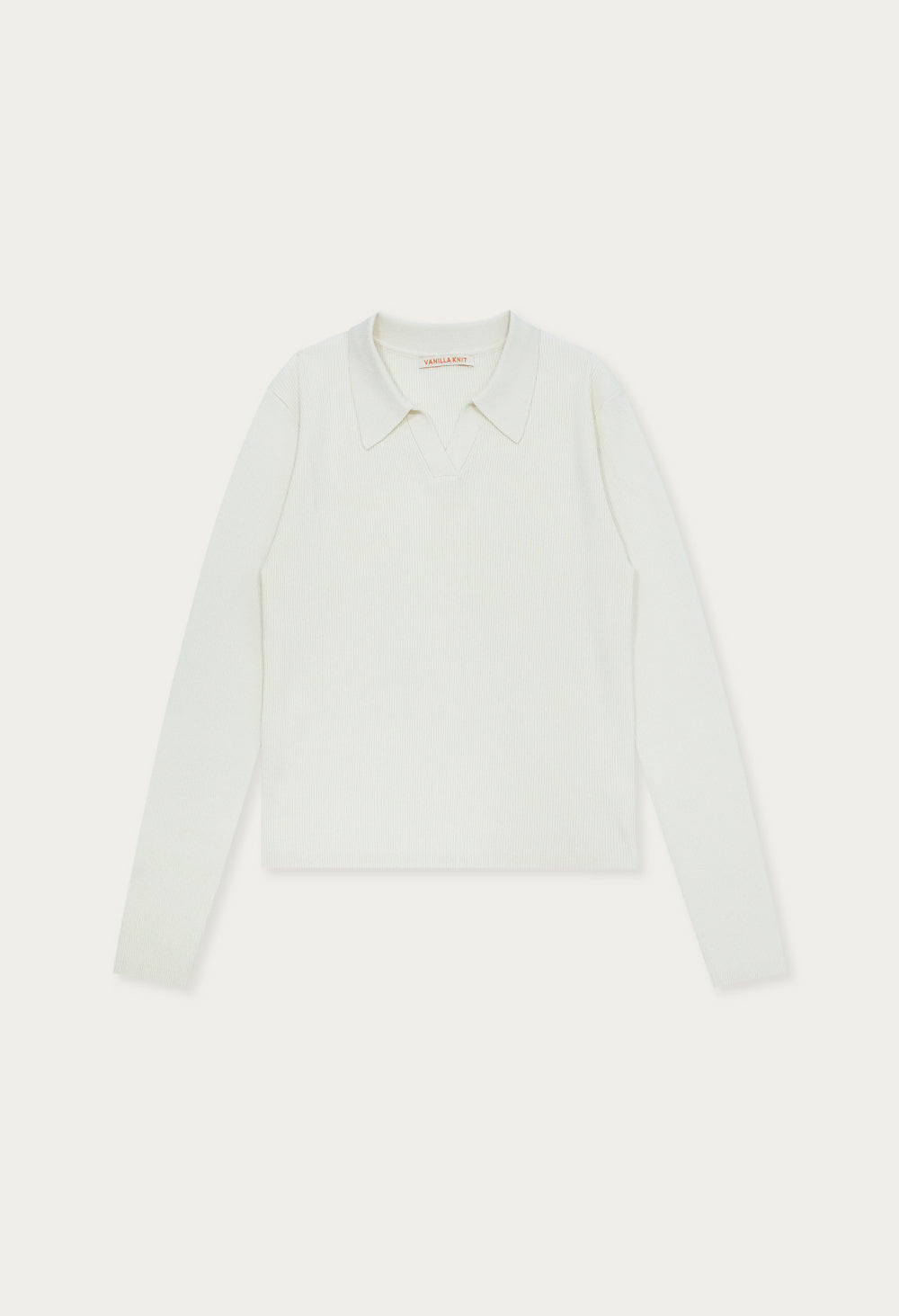 Slim Ribbed Long Sleeve Collar Knit