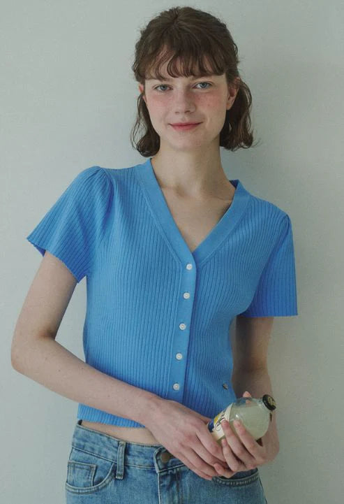 [Same-Day Shipping] Sherbet silk knit iced sleeve knit